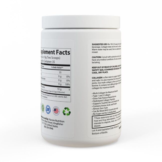 Collagen Peptides Powder | 350g (12.3oz) | Type I & III Grass-Fed Bovine Collagen - Image 4