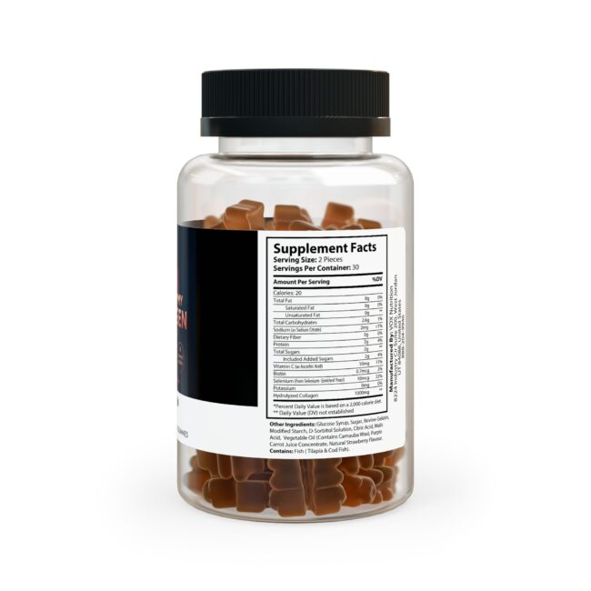 Glow Collagen Gummies | Type I & III Peptides + Vitamin C & Biotin (60 Gummies) - Image 3