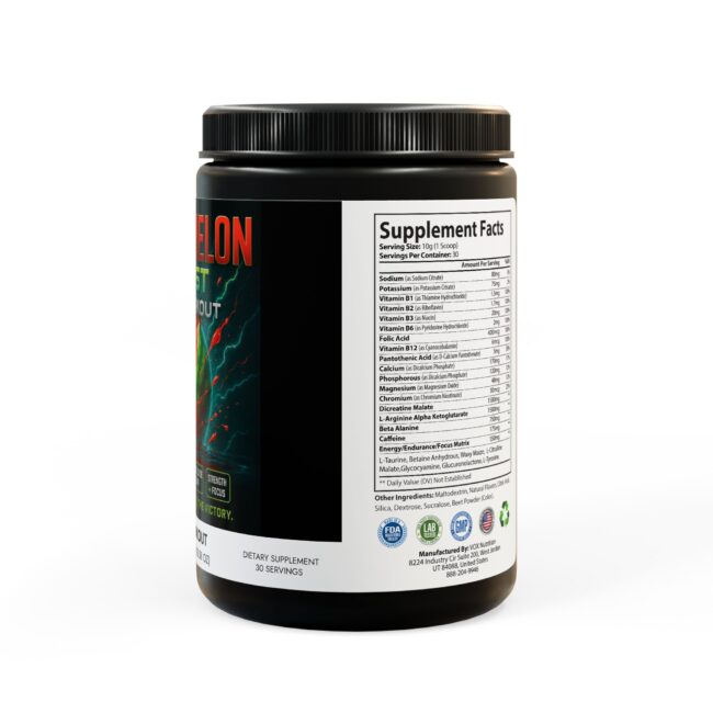 Watermelon BLAST: Pre-Workout Powder – Watermelon Flavor | 300g (10.58oz) | Energy, Focus & Endurance Support - Image 3