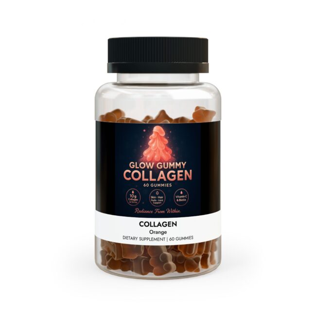 Glow Collagen Gummies | Type I & III Peptides + Vitamin C & Biotin (60 Gummies)